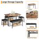 thumbnail image 5 of QinaQin Juego de comedor para 2 personas con mesa de madera y repisa, incluye 2 sillas tapizadas con patas metálicas, ideal para espacios pequeños, 5 of 8