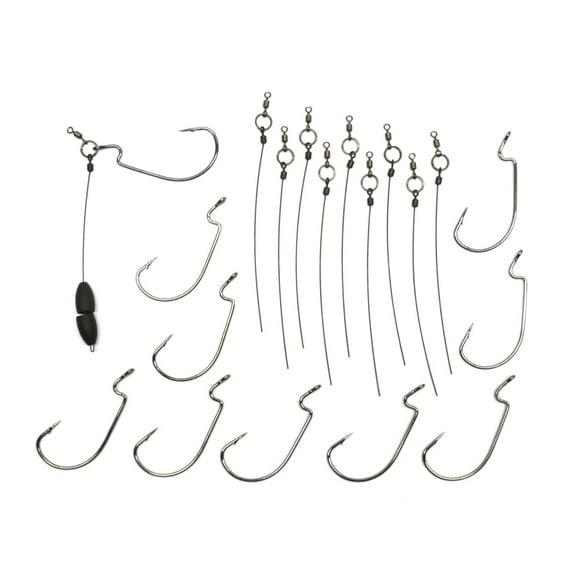 Harmony Fishing Company Punch Shot Rig Kit 4/0 EWG Hooks [Interchangeable Hook Leadered Punch Shot Rig] 10 Pack