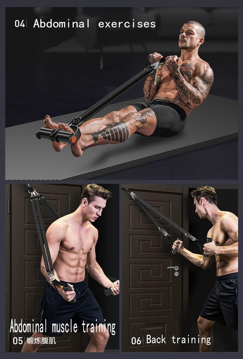 Upgrade 21 Resistance Bands-4 Tube Pedal Ankle Puller, 2025 New Stretch Bands for Exercise Sit Up AB Training Equipment Workout for Women and Men