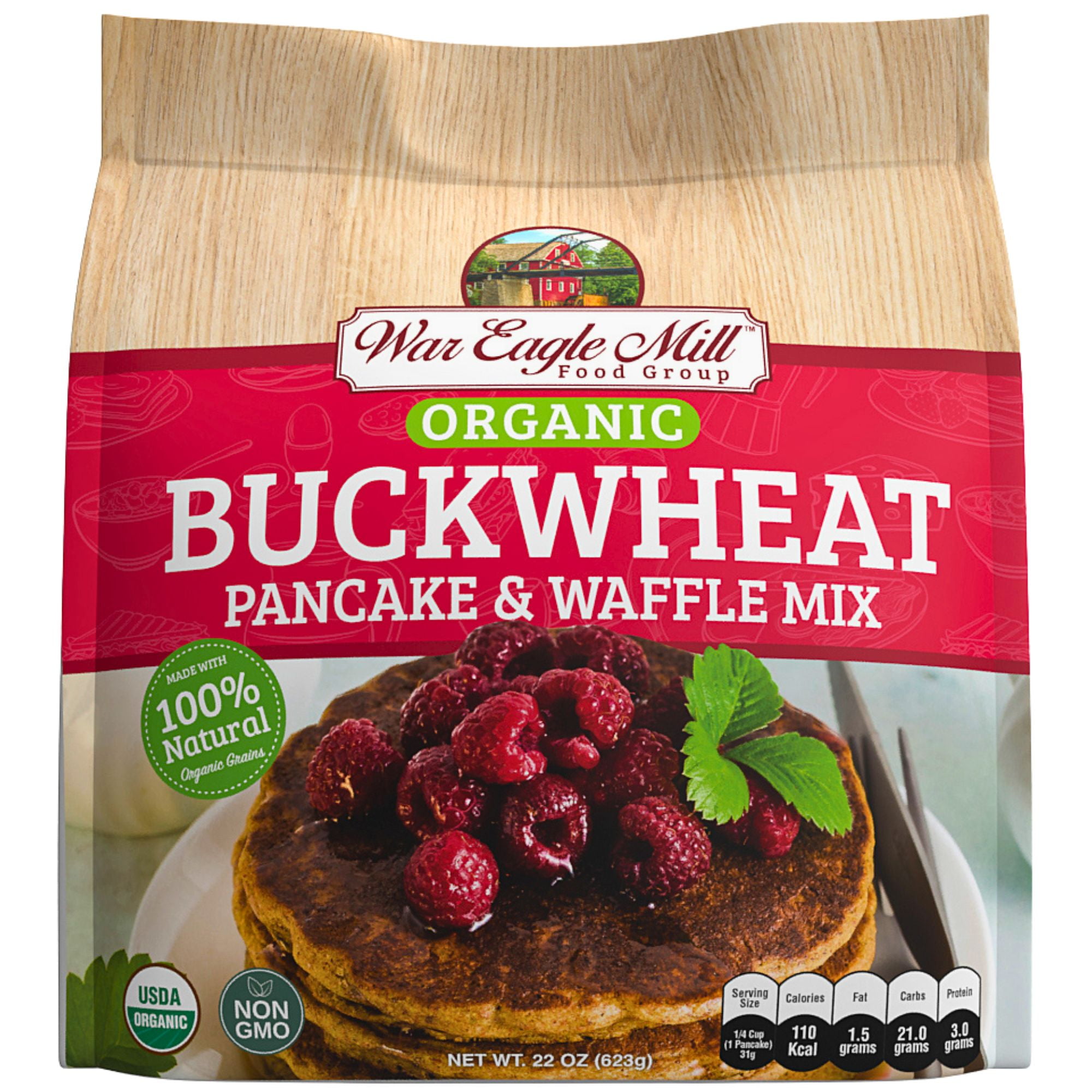War Eagle Mill Organic Buckwheat Pancake & Waffle Mix, 22 oz. Bag (2-Pack)
