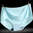 thumbnail image 2 of Seductiva Women Clothing Women's Cotton Underwear Women's Spring/Summer Ice Silk Traceless Breathable Mid Waist Triangle Underwear Soft Briefs, 2 of 3