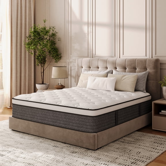 Arctus 12" Queen Size Hybrid Mattress Medium Firm with Pocketed Springs,Multi-Layer with Breathable Cooling Motion Isolation Reinforced Edges, Bed-in-a-Box with Side Handles