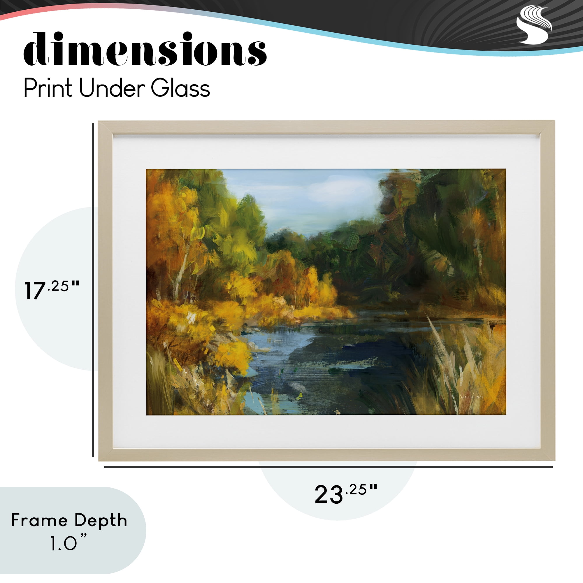 Stupell Industries Autumn River Bend Abstract Birch Framed Print Under Glass, design by Danhui Nai