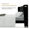thumbnail image 4 of Sha Cerlin King Size Upholstered Platform Bed Frame with Velvet Channel Wingback Headboard, Black, 4 of 9