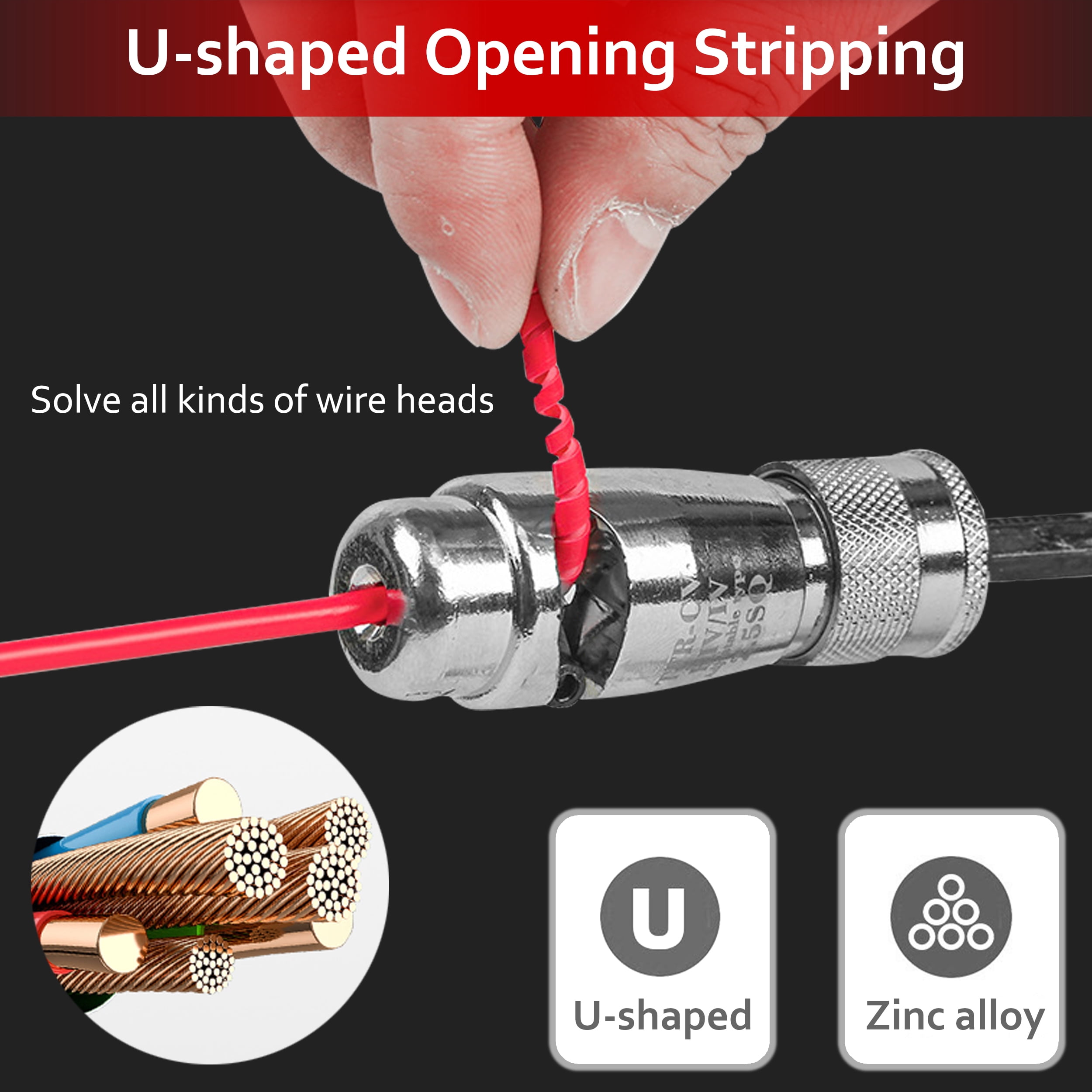 Wire Stripper and Twisting Tool, Drill Wire Stripping Tool, 4 in 1 Professional Electrician Wire Stripper and Twister Tool Set
