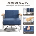 thumbnail image 6 of Opohoro Outdoor Swivel Glider Chairs Set of 2, With 6" Cushions And Powder Coated Steel Frame for Garden Backyard, Blue, 6 of 10