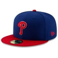 Men's New Era Royal/Red Philadelphia Phillies 2024 MLB Postseason Side