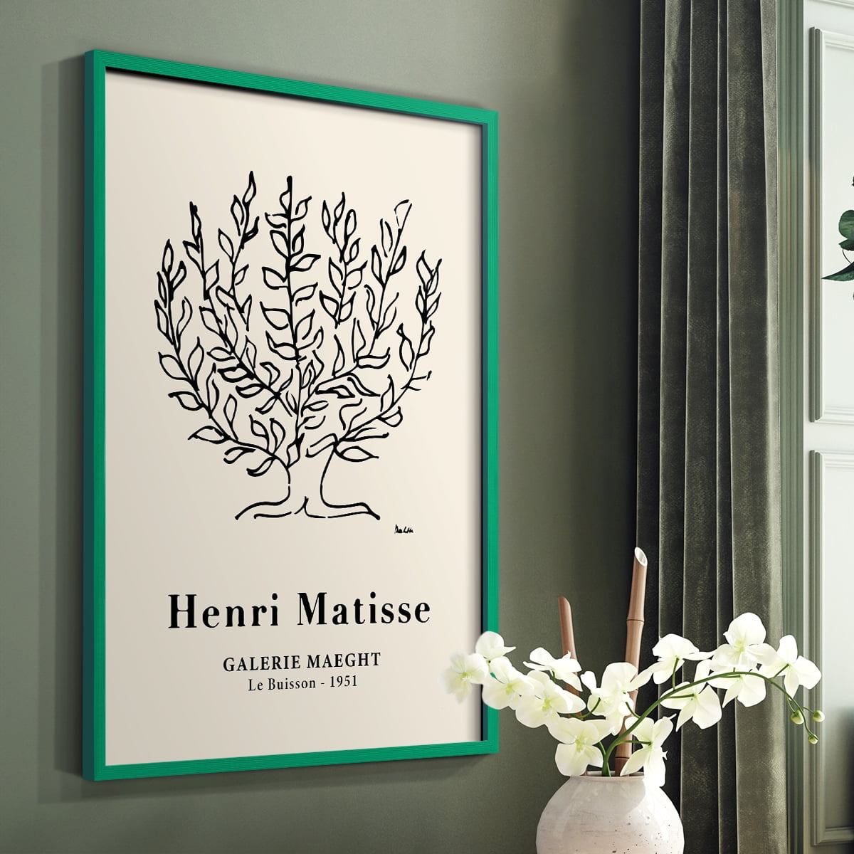 Matisse CXLVIII Framed Print in Green Solid Wood 8 x 10 Framed Print