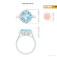 thumbnail image 4 of ANGARA Natural Claw-Set Cushion 2.7 ct Aquamarine Engagement Ring with Halo in 14K White Gold for Women (Size-9mm) | March Birthstone, Anniversary, Jewelry Gift for Women | Natural Aquamarine Ring, 4 of 9