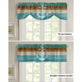 thumbnail image 5 of Tie Up Valance Curtain for Kitchen, Coastal Nautical Anchor Teal Rod Pocket Short Curtains Adjustable Tie-Up Shade Valances, Farm Vintage Wood Grain Window Treatment for Bathroom Living Room Bedroom, 5 of 7