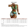 thumbnail image 3 of Swimsuit, Print Pattern Bikini Halter Neck  for Pool White,Black,Light Green,OD Green,Dark Green, 3 of 5