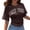 Coffee, variant on New York T Shirts for Women 2026 Summer Casual Lightweight Loose Fit Short Sleeve Crewneck Graphic Tees