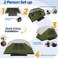 thumbnail image 4 of COBIZI 8-10-12 Person Family Camping Tent, 15x9FT Spacious Open Interior with Panoramic Mesh Roof, Waterproof & UV Protection, Easy Setup with Removable Rainfly, Green, 4 of 7