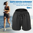thumbnail image 3 of Unique Bargains Women's Flowy Running Shorts Casual High Waisted Workout Shorts Black Size L, 3 of 6