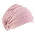 thumbnail image 4 of Mens Womens Cotton Knitted Slouchy Baggy hat Soft Stretchy Head Cover Loss Night Sleep or Cancer Chemo Pink, 4 of 8