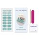 thumbnail image 1 of Soft gel nail sticker set (glittery blue-green) - semi-cured nail art paper, fresh and minimalist glittery soft nail stickers, 1 of 4
