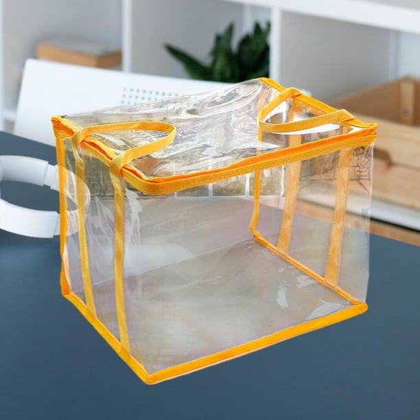 Organizador de almacenamiento de libros Clear Space Saving PVC Fácil mantenimiento de estantería a prueba de polvo Capacidad espaciosa Bolsa de polvo Amarillo