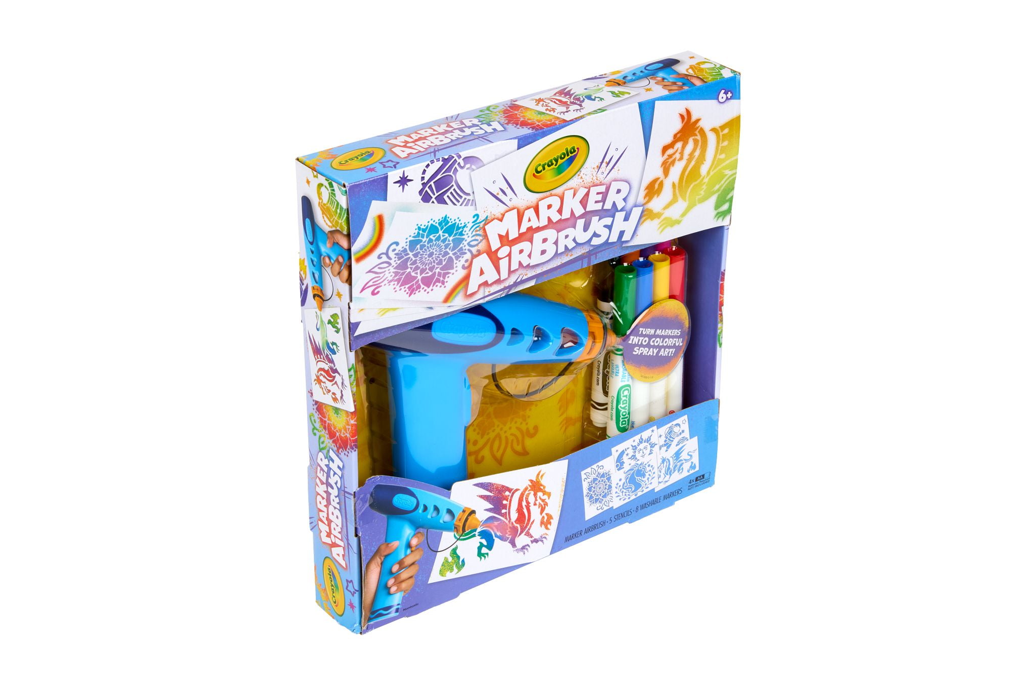 Crayola Marker Airbrush Spray Art Kit, DIY Arts and Crafts Kit, Screen Free Activity, Creative Toys and Gifts for Kids, 6+