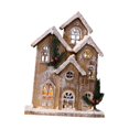 thumbnail image 1 of Casa de pueblo con nieve navideña, decoraciones navideñas para fiestas, festivales y estanterías. estilo B, 1 of 9