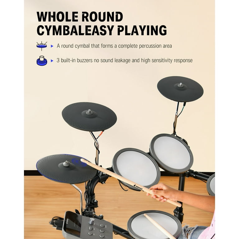 Donner Electronic Drum Set, 7 Pads Electric Drum Pad Roll Up Quiet Drum Pad  Built-in Speaker, 40 Drum Lessons Included, Kids Holiday Christmas 
