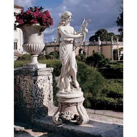 Design Toscano Muse with Harp Sculpture