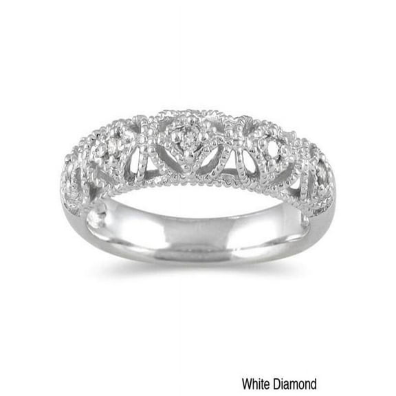 Antique diamond Wedding Ring Band in White Gold on Sale