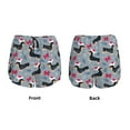 Adobk Christmas Hat Dachshund Print Women's Workout Shorts for Athletic