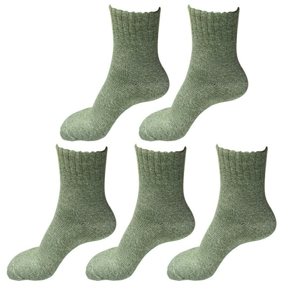 B&Q 5 Pairs Womens Winter Casual Wool Thermal Warm Boot Socks Size 5-10