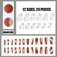 thumbnail image 2 of Set of 24 false nails, ABS, Press on type, Nude/Red, 2 of 5