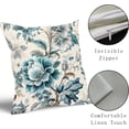 thumbnail image 3 of Chinoiserie Pillow Cover 20x20 Inch Spring Summer Vintage Flower Teal Throw Pillow Covers Floral Outdoor Pillow Cases Cotton Linen Cushion Covers for Couch Sofa Bedroom Chinoiserie Decor (Pack of 2), 3 of 6