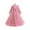 Pink, variant on Girls Elegant Long Sleeve Lace Flower Dress for Special Occasions Wedding Party Floor Length Gown with Bow and Embroidered Details