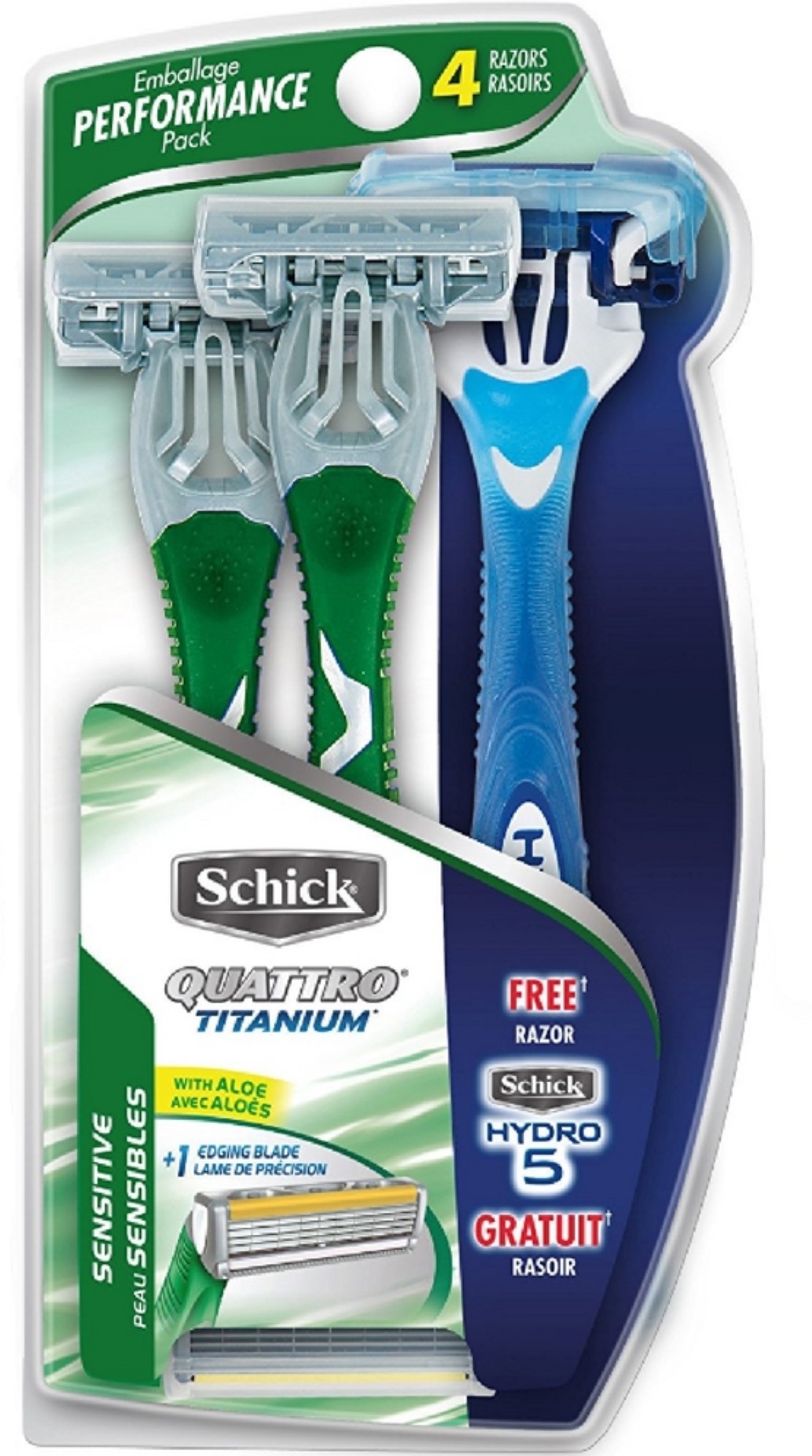 Schick Quattro Titanium Disposable Razors Sensitive 3 Each (Pack of 3