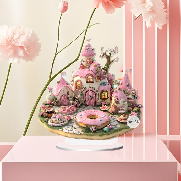 Dreamy Dessert Castle Ornament for Desktop and Bedroom Decor – Cute Fairy Tale Holiday Decoration and Gift for Girls and Kids