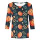 thumbnail image 4 of Fiudx Ofertas de La Semana Camiseta Holgada Estampada a La Moda para Mujer, Blusa con Mangas 3/4, Tops Informales con Cuello Redondo, 4 of 5