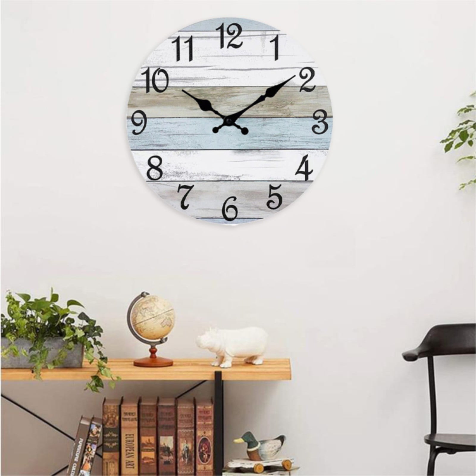 Homelyt Rustic Wall Clock 10 Inch Wooden Silent No Ticking Battery Operated Farmhouse Decor Clock for Bedroom Kitchen Living Room Bathroom Home