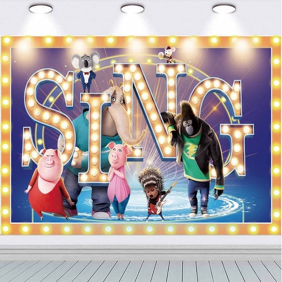 Sing Movie Backdrop Background Banner Birthday Party Supplies Taspestry Wall Decor Post Lover