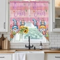 thumbnail image 6 of Easter Gnomes Bunnies Swag Curtains for Kitchen/Bedroom/Living Room, Spring Easter Eggs Floral Pink Wood Scalloped Curtains 63 Inch Long, Window Swag Topper Curtains Valances 2 Panels Set 36"x63", 6 of 8