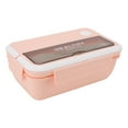 thumbnail image 1 of Meal Prep Container, Portable Lunch Box Plastic 1100ml Large Capacity With Spoon For Students For School Purple,Green,Blue Yellow,Tender Pink, 1 of 8
