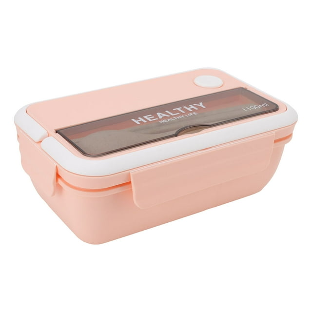 Meal Prep Container, Portable Lunch Box Plastic 1100ml Large Capacity With Spoon For Students For School Purple,Green,Blue Yellow,Tender Pink