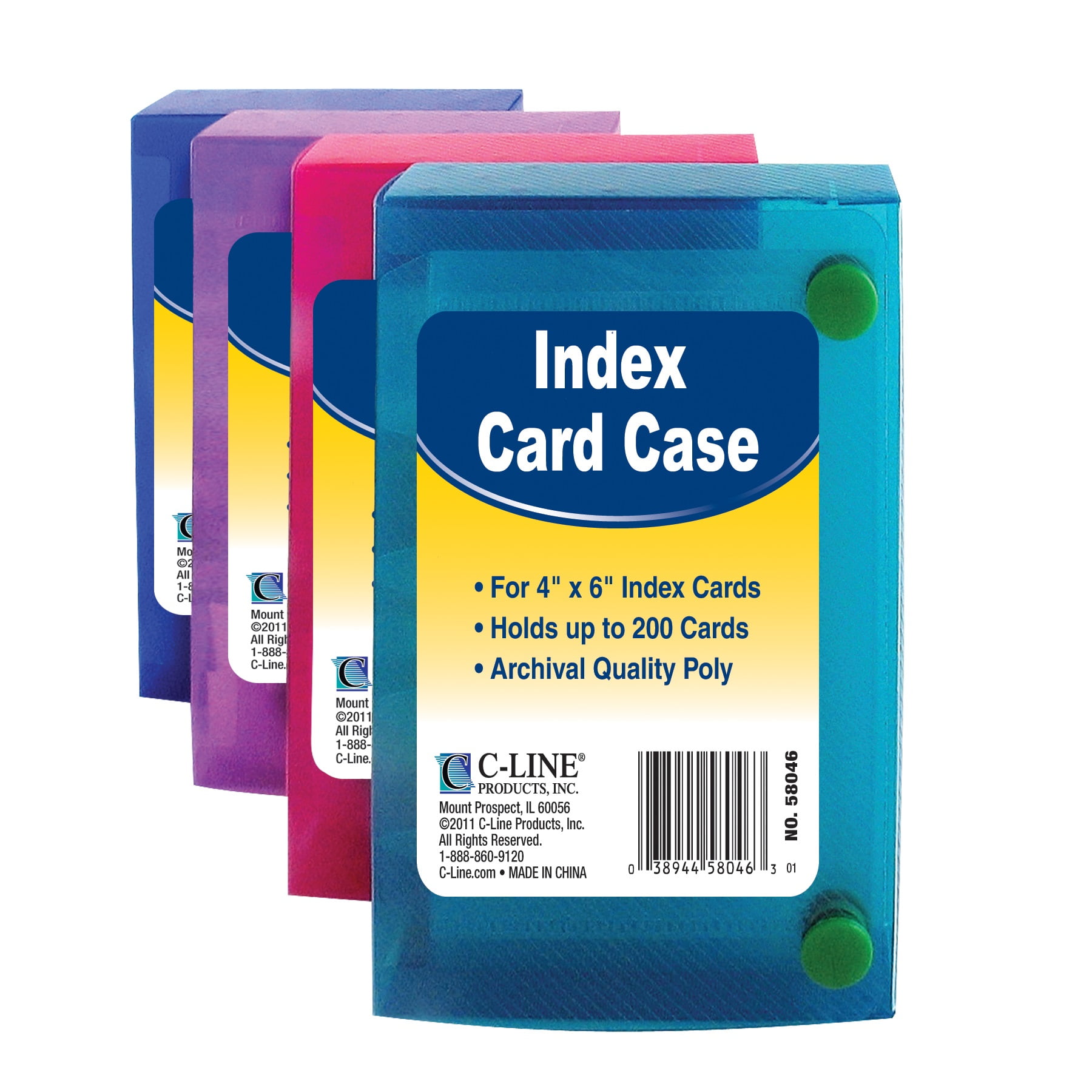 4 x 6 Index Card Case, Assorted (Color May Vary) (Set of 12 Index Card