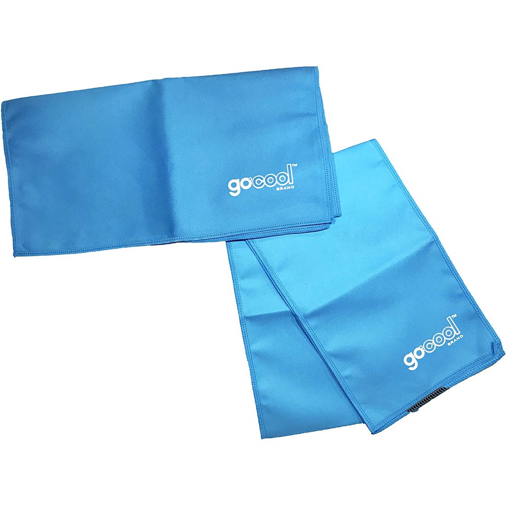 GoCool Instant Cooling Towel and Wrap Sets (Blue; 1 Towel & 1 Wrap