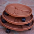 thumbnail image 5 of Bloem 16" Terra Cotta Round Planter Pot Caddy with Wheels, 150lb Capacity, 5 of 6