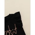 thumbnail image 6 of Sunisery 2Pcs Summer Kids Baby Girls Clothes Letter Print Sleeveless T-shirt+Bow Irregular Shorts Outfits Black 3-4 Years, 6 of 9