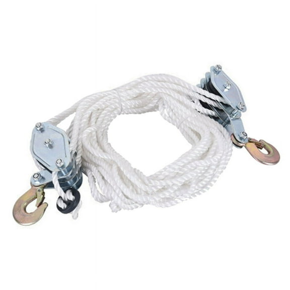 4400 LBS Breaking Strength Heavy Duty Pulley, Block And Tackle, 65 Ft 3/8In Rope Pulley for Animal Husbandry Warehouses