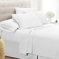 thumbnail image 3 of Swift Home Luxury Bedding Collection, Ultra-Soft Brushed Microfiber 6-Piece Bed Sheet Sets, Extremely Durable - Easy Fit - Wrinkle Resistant - (Includes 2 Bonus Pillowcases), Full, White, 3 of 3