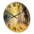 thumbnail image 3 of Designart 'Bright Sunshine Through The Yellow Forest Trees III' Traditional Wood Wall Clock, 3 of 5