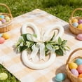 thumbnail image 4 of Flocked Bunny Head Wreath, Easter Wreath with Artificial Greenery, for Front Door Spring Hanging Decorations White, 4 of 7