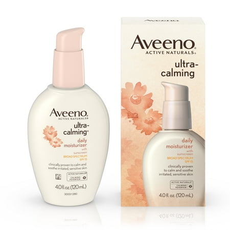 Aveeno Ultra-Calming Daily Moisturizer For Sensitive Skin With Broad Spectrum Spf 15, 4 Fl. Oz.