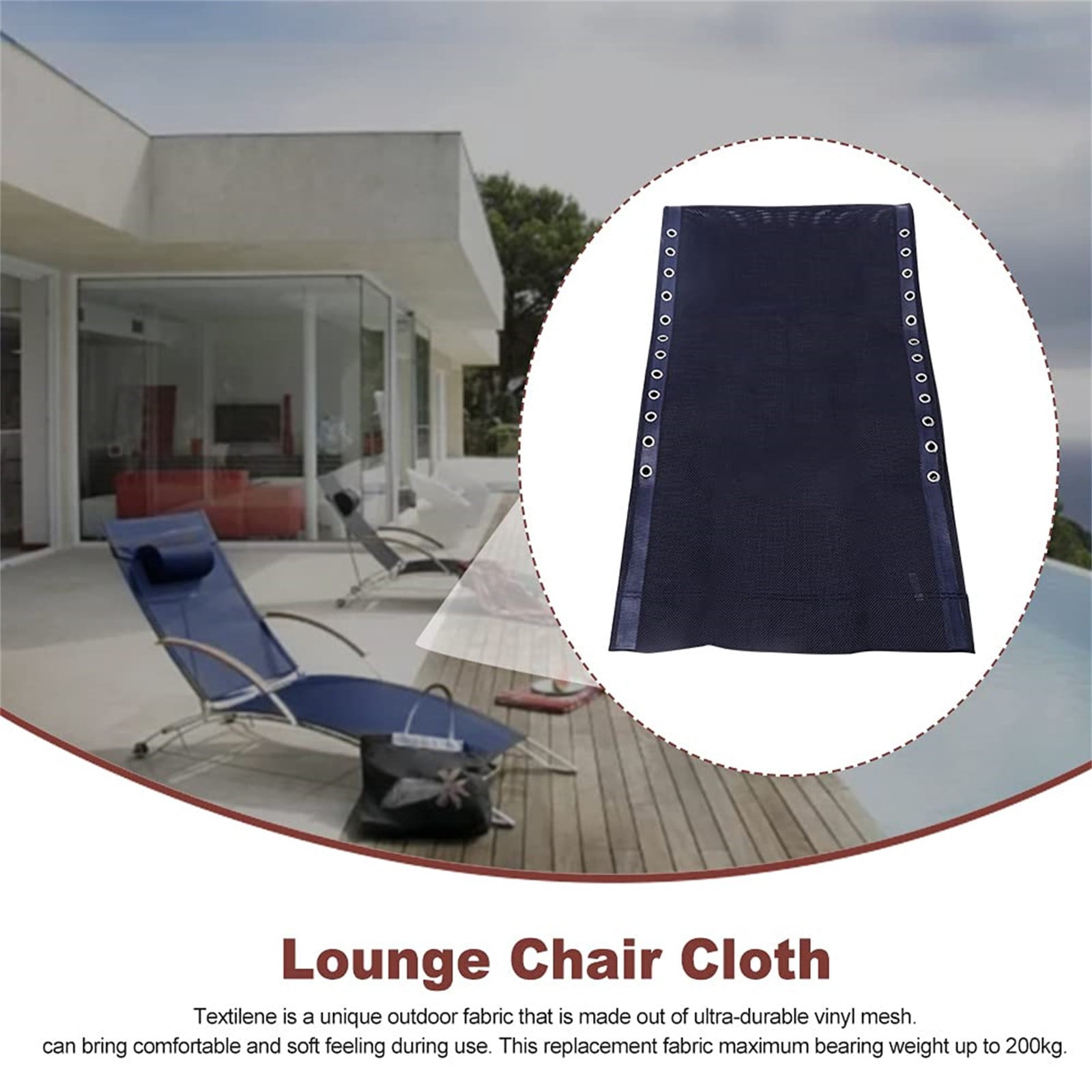 TXYRDXK Zero Gravity Chair Replacement Fabric with Bungee Cord Kit, 17 Inch Wide Repair Cloth with Replacement Cord for Anti Gravity Chairs Outdoor Recliner Patio Lounge Chair Lawn Beach Sling Chair