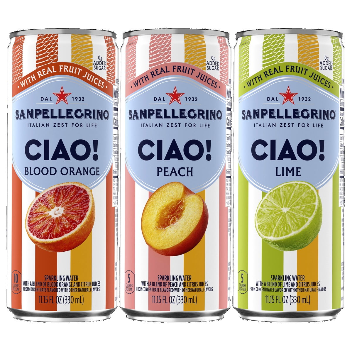 Sanpellegrino Ciao!, Variety Pack, 11.15 Fluid Ounce (Pack of 24)